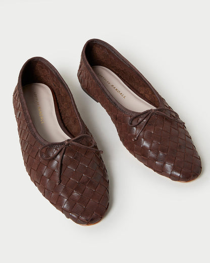 Loeffler Randall Sale | Landry Chocolate Woven Ballet Flat