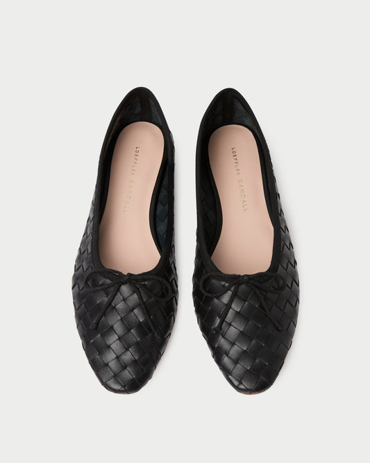 Loeffler Randall Popular | Landry Black Woven Ballet Flat