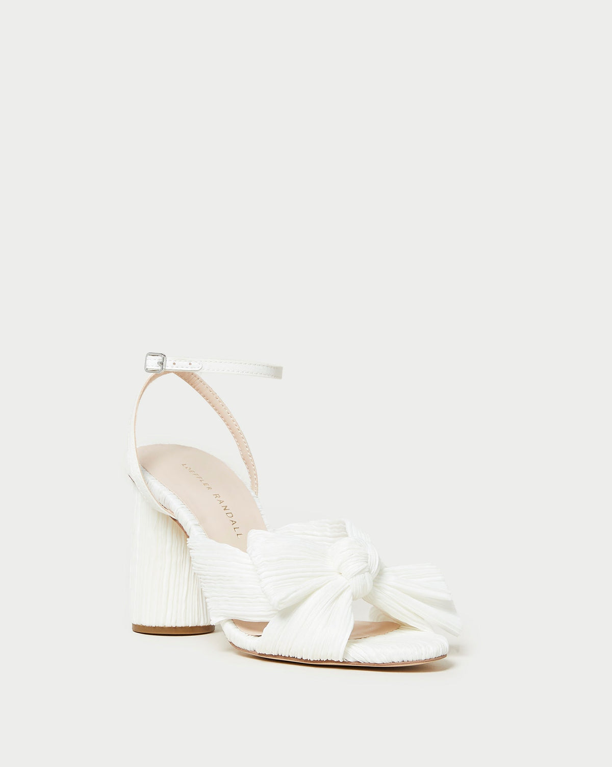 Loeffler Randall Deals | Camellia White Pleated Bow Heel