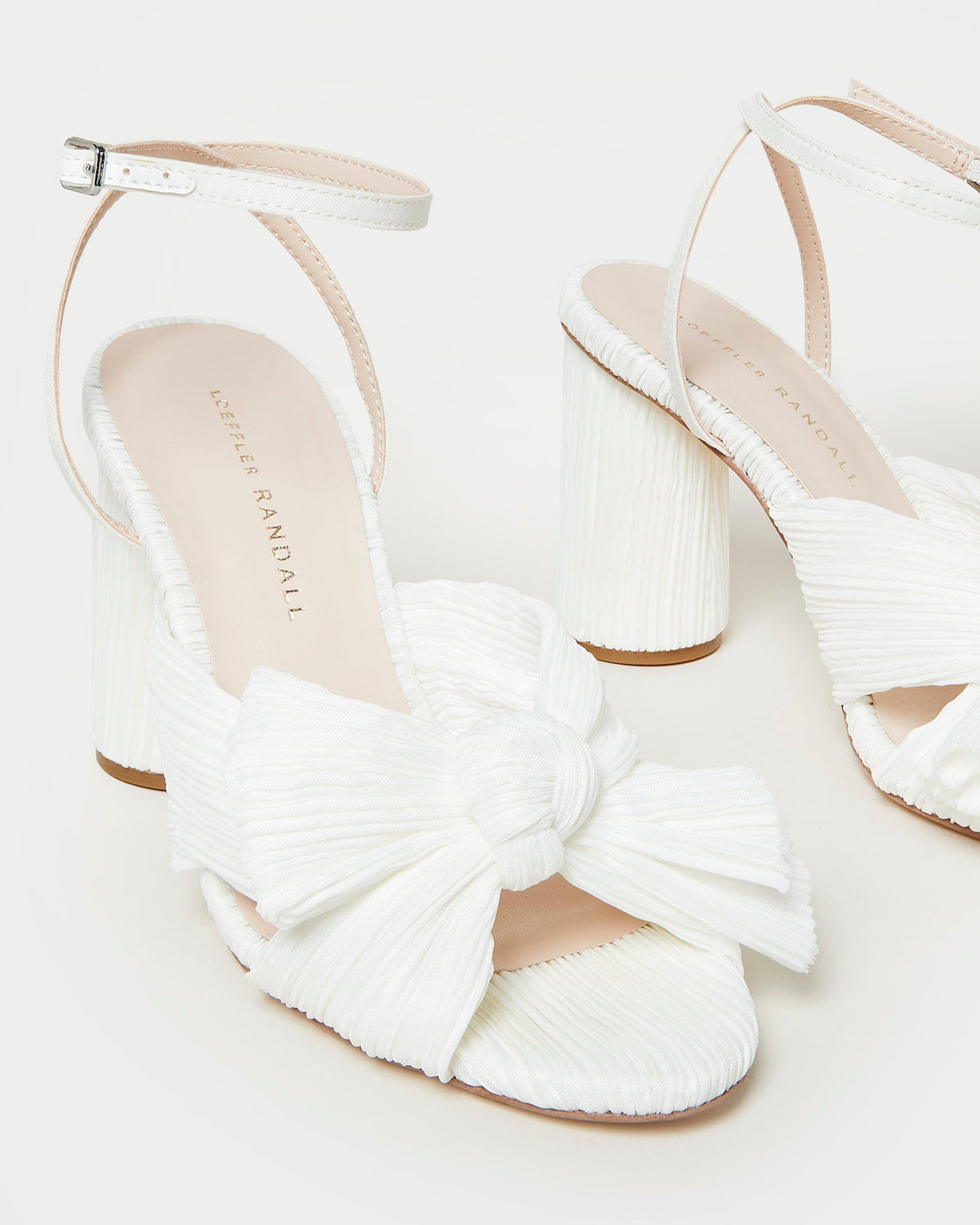 Loeffler Randall Deals | Camellia White Pleated Bow Heel