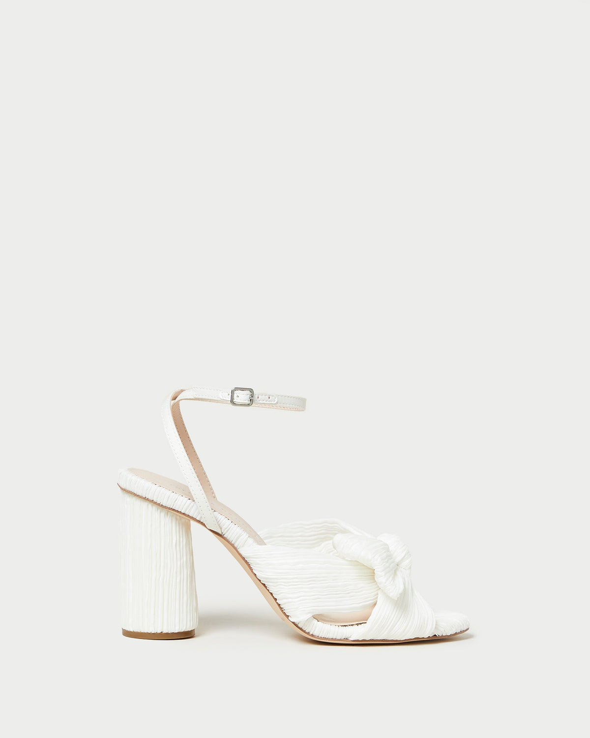 Loeffler Randall Deals | Camellia White Pleated Bow Heel