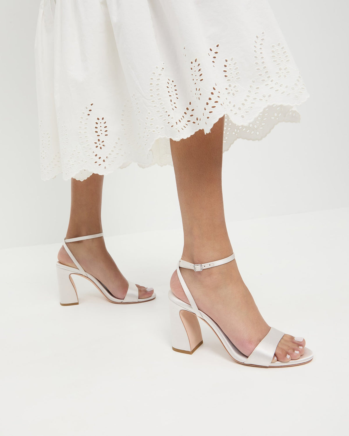 Loeffler Randall Special Offer | Malia Cream Curved-Heel Sandal