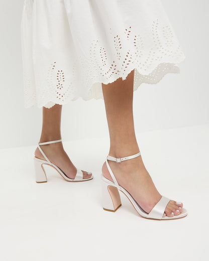 Loeffler Randall Special Offer | Malia Cream Curved-Heel Sandal