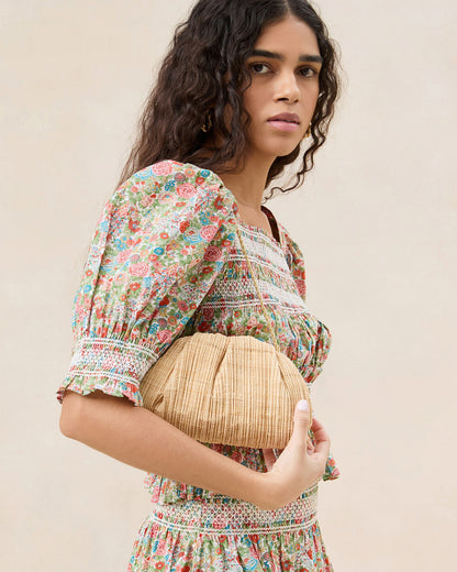 Loeffler Randall Special Offer | Bailey Natural Pleated Dome Clutch