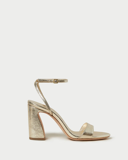 Loeffler Randall Featured | Malia Champagne Curved-Heel Sandal