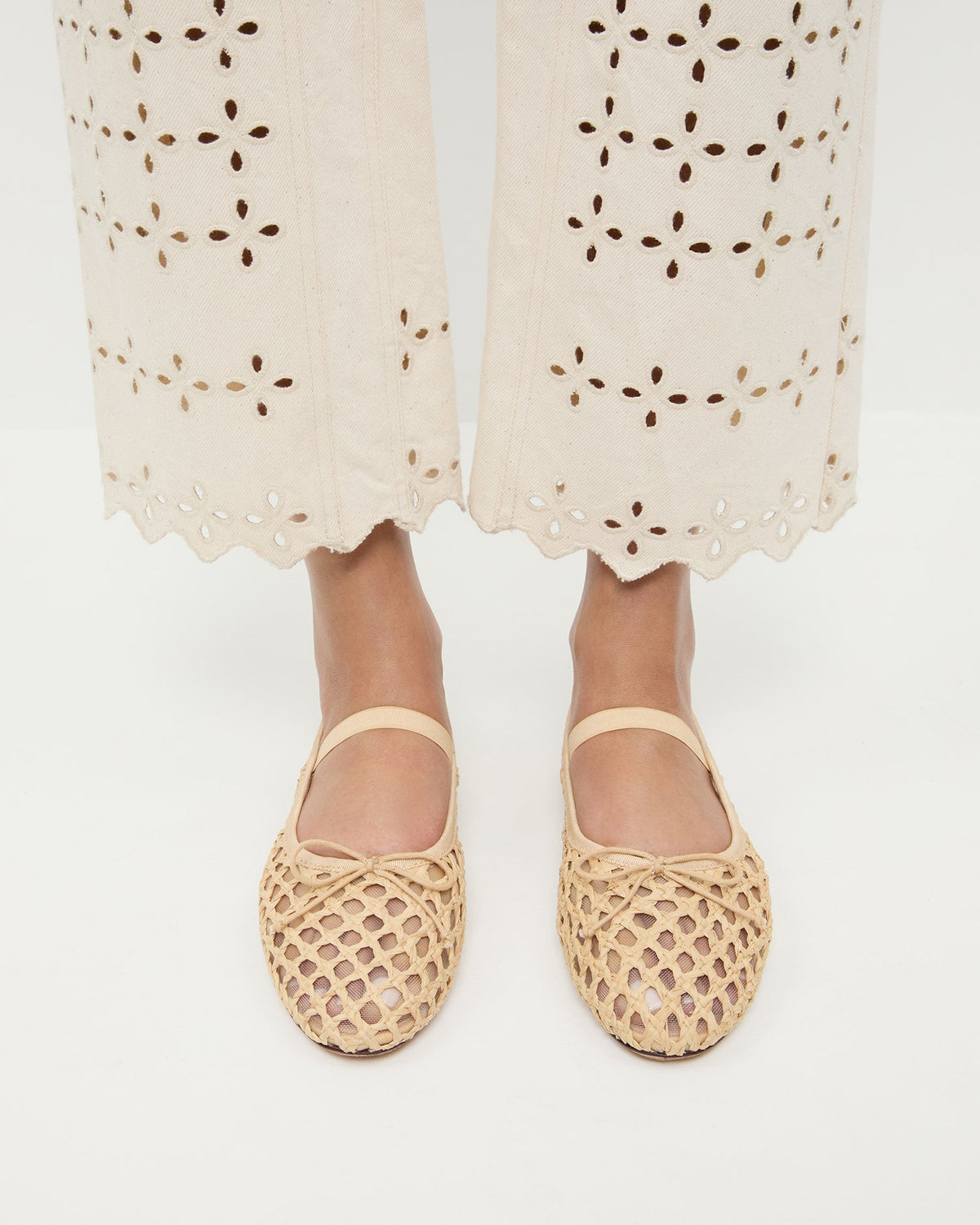 Loeffler Randall Signature | Leonie Natural Crochet Ballet Flat