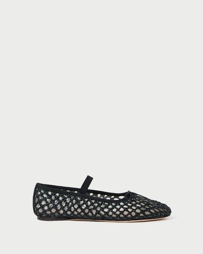 Loeffler Randall Top Pick | Leonie Black Crochet Ballet Flat