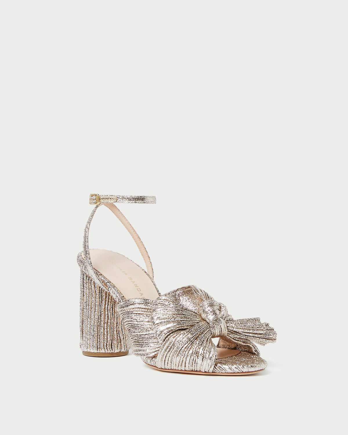 Loeffler Randall Great Value | Camellia Champagne Pleated Bow Heel