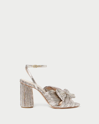Loeffler Randall Great Value | Camellia Champagne Pleated Bow Heel