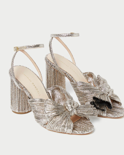 Loeffler Randall Great Value | Camellia Champagne Pleated Bow Heel