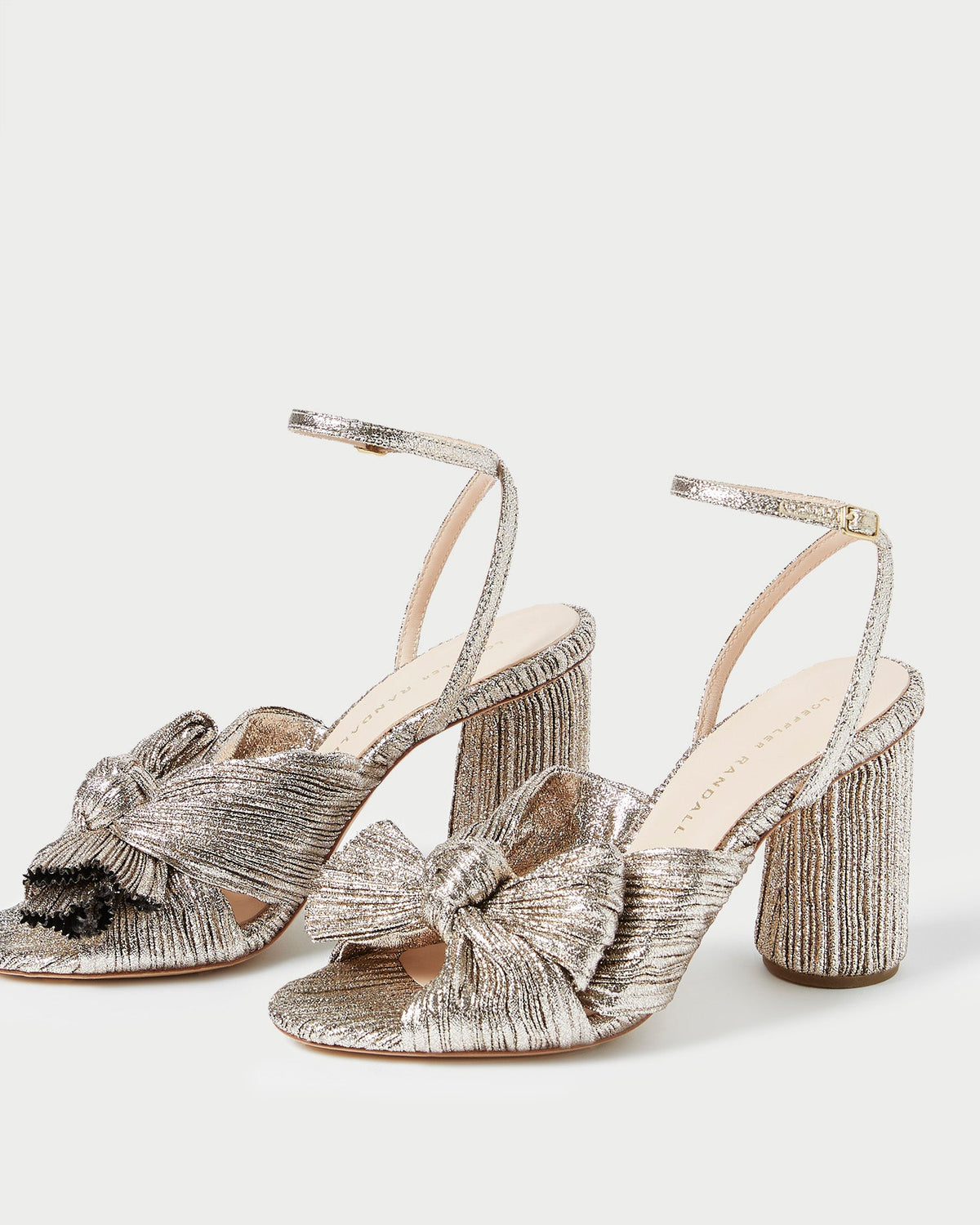 Loeffler Randall Great Value | Camellia Champagne Pleated Bow Heel
