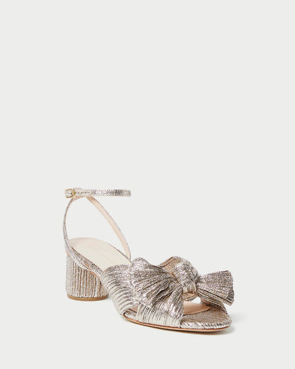 Loeffler Randall Signature | Dahlia Champagne Pleated Bow Heel