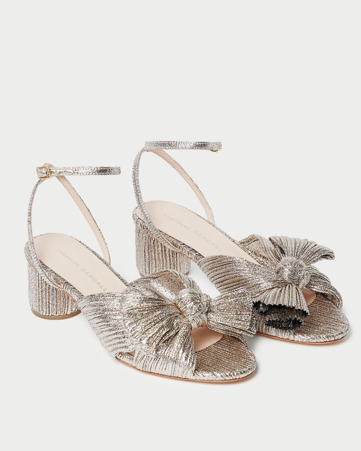 Loeffler Randall Signature | Dahlia Champagne Pleated Bow Heel