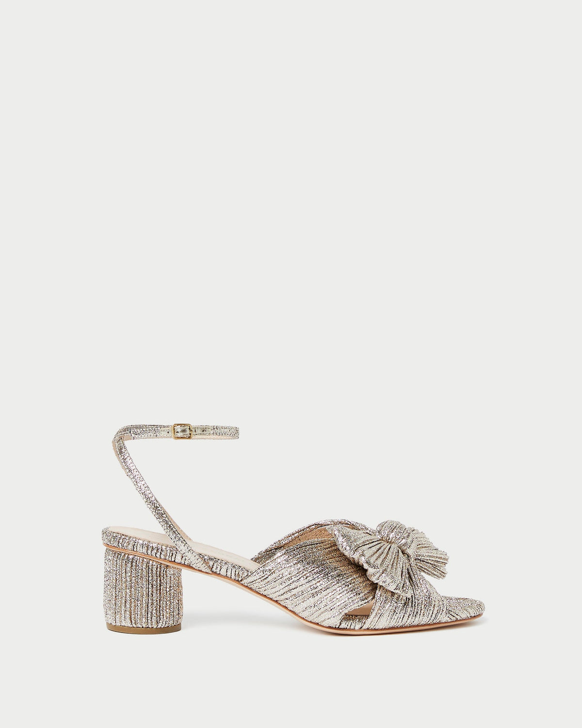 Loeffler Randall Signature | Dahlia Champagne Pleated Bow Heel