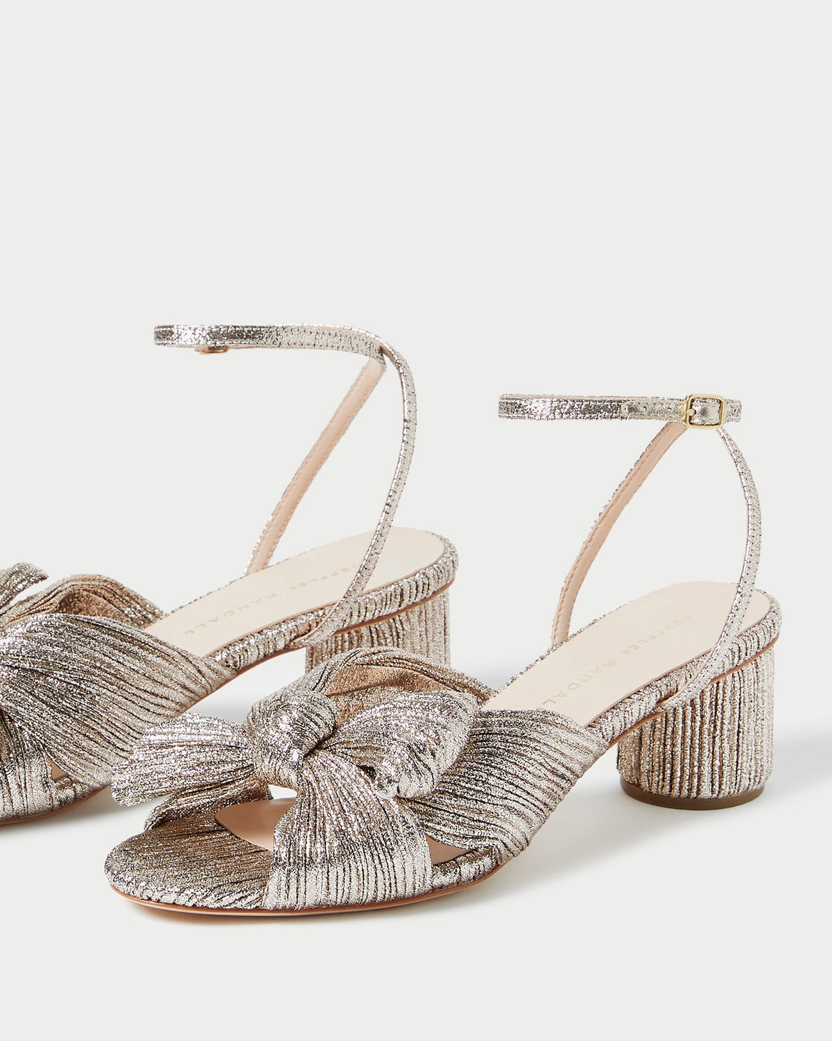 Loeffler Randall Signature | Dahlia Champagne Pleated Bow Heel