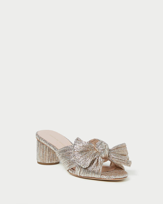 Loeffler Randall Special Offer | Emilia Champagne Pleated Bow Heel