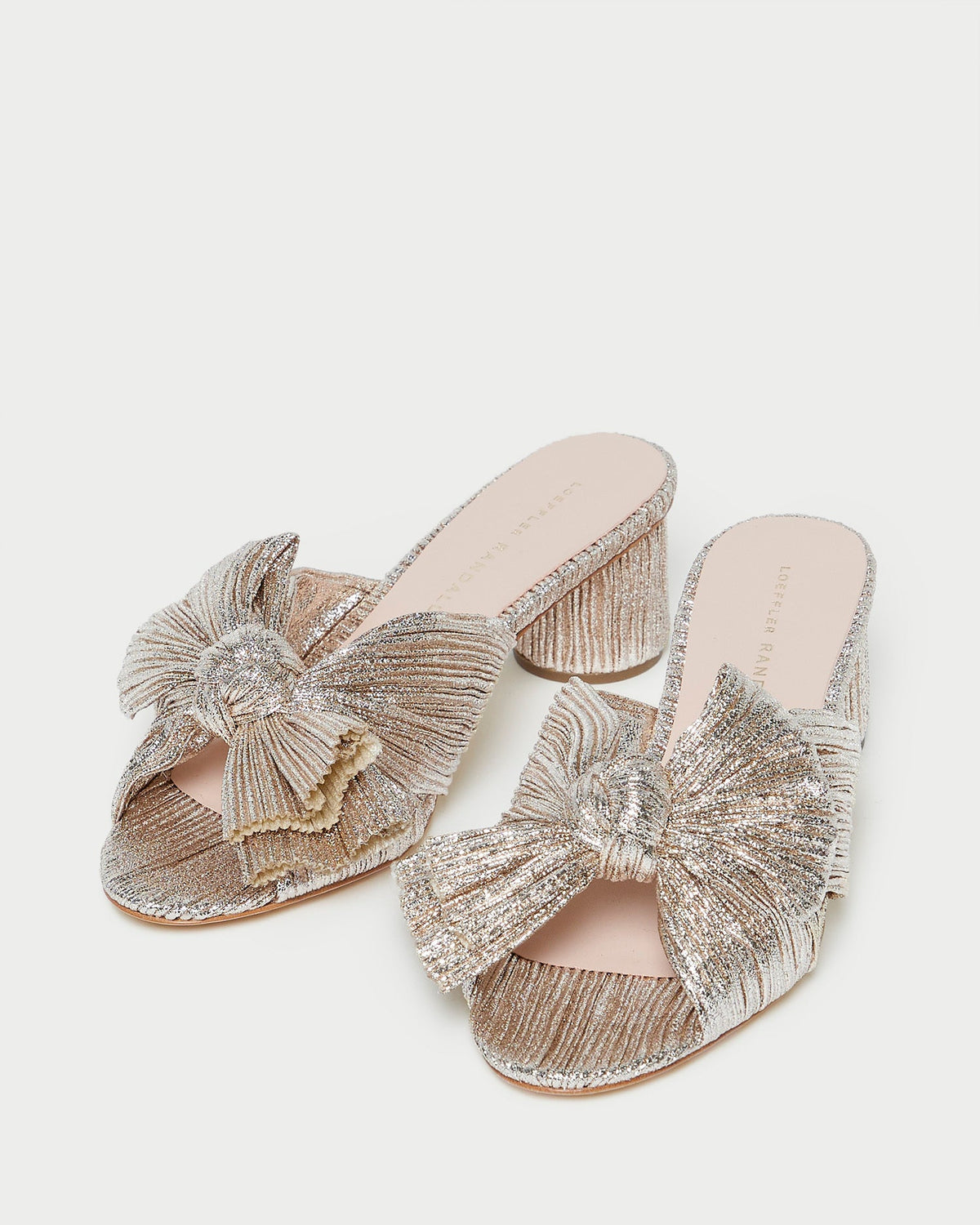 Loeffler Randall Special Offer | Emilia Champagne Pleated Bow Heel
