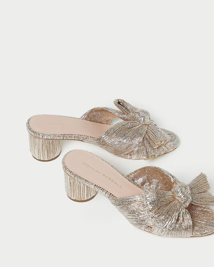 Loeffler Randall Special Offer | Emilia Champagne Pleated Bow Heel