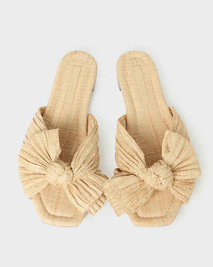 Loeffler Randall Discount | Daphne Natural Bow Slide Sandal