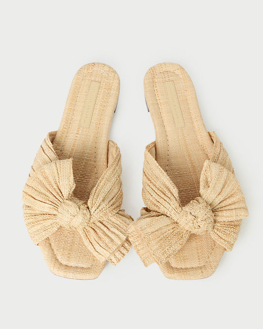 Loeffler Randall Discount | Daphne Natural Bow Slide Sandal