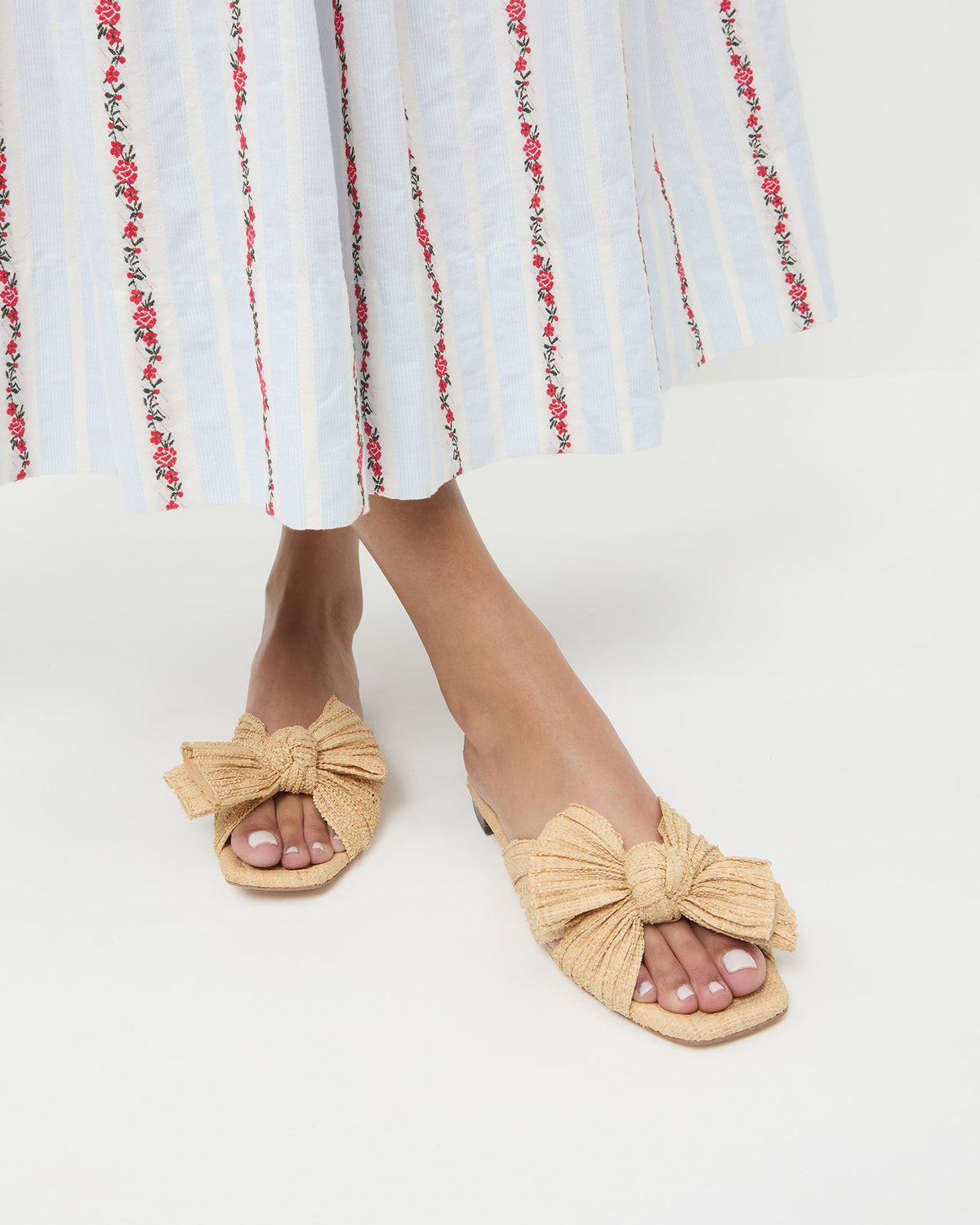 Loeffler Randall Discount | Daphne Natural Bow Slide Sandal