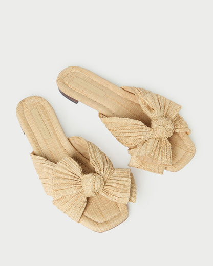 Loeffler Randall Discount | Daphne Natural Bow Slide Sandal