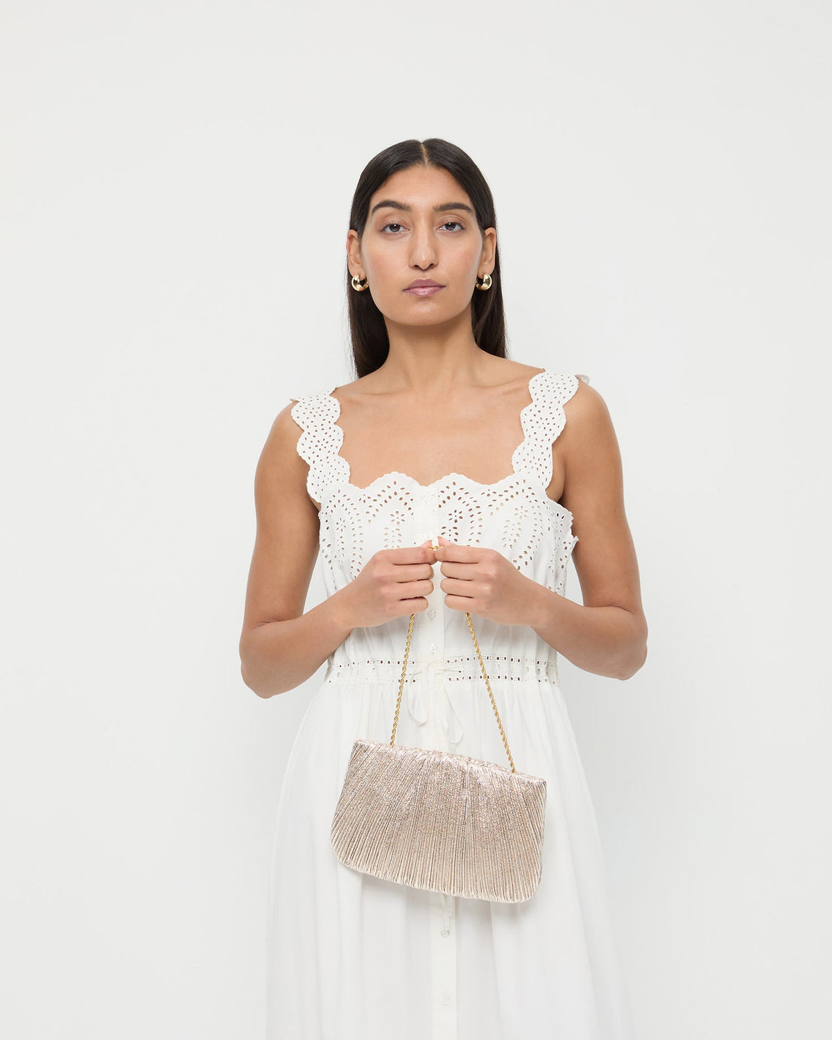 Loeffler Randall Recommended | Brit Champagne Flat Pleated Clutch