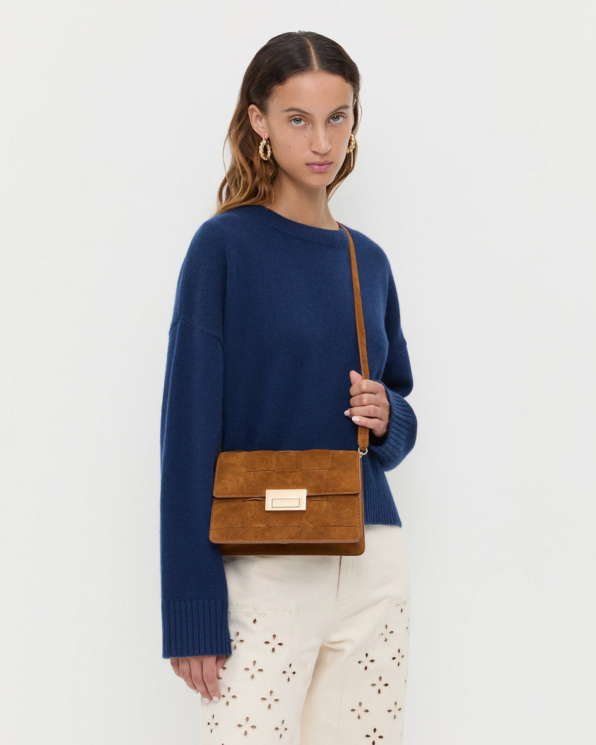 Loeffler Randall Great Value | Delphine Cacao Suede Shoulder Bag