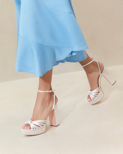 Loeffler Randall Special Offer | Rivka Cream Knot Platform Sandal