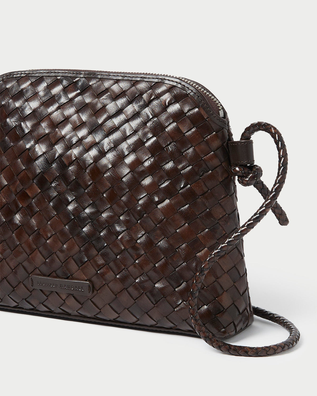 Loeffler Randall Trusted | Mallory Chocolate Woven Leather Crossbody