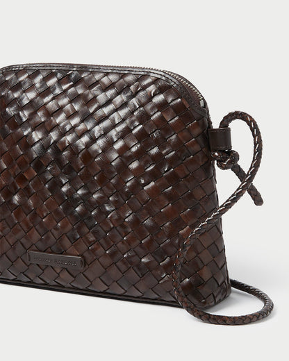 Loeffler Randall Trusted | Mallory Chocolate Woven Leather Crossbody