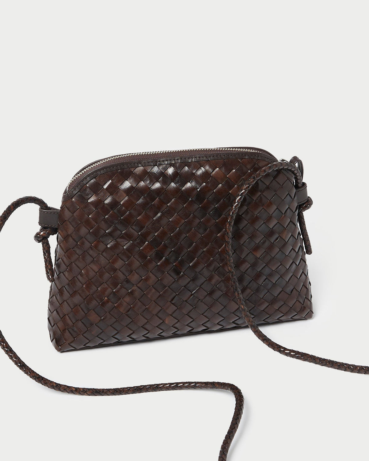 Loeffler Randall Trusted | Mallory Chocolate Woven Leather Crossbody