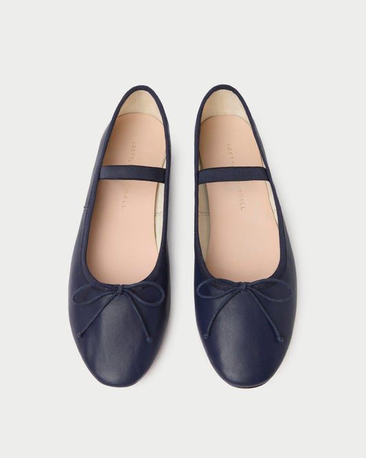 Loeffler Randall Everyday | Leonie Navy Leather Ballet Flat