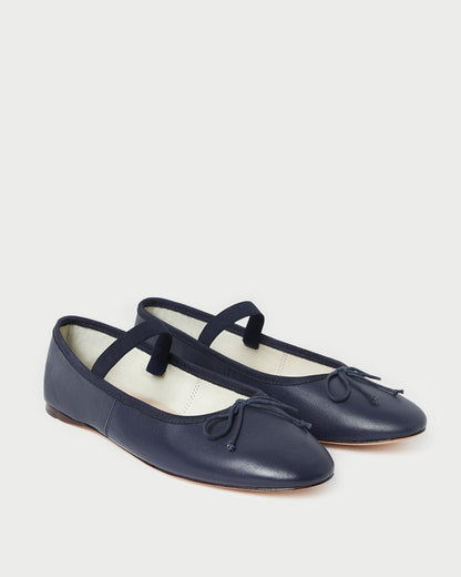 Loeffler Randall Everyday | Leonie Navy Leather Ballet Flat