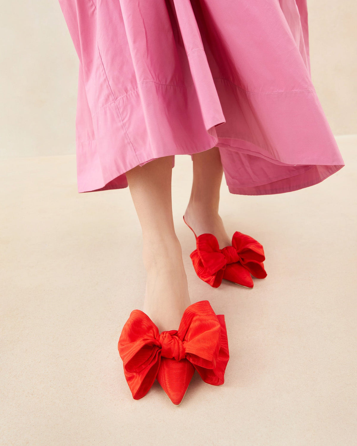Loeffler Randall Popular | Margot Red Moiré Bow Mule