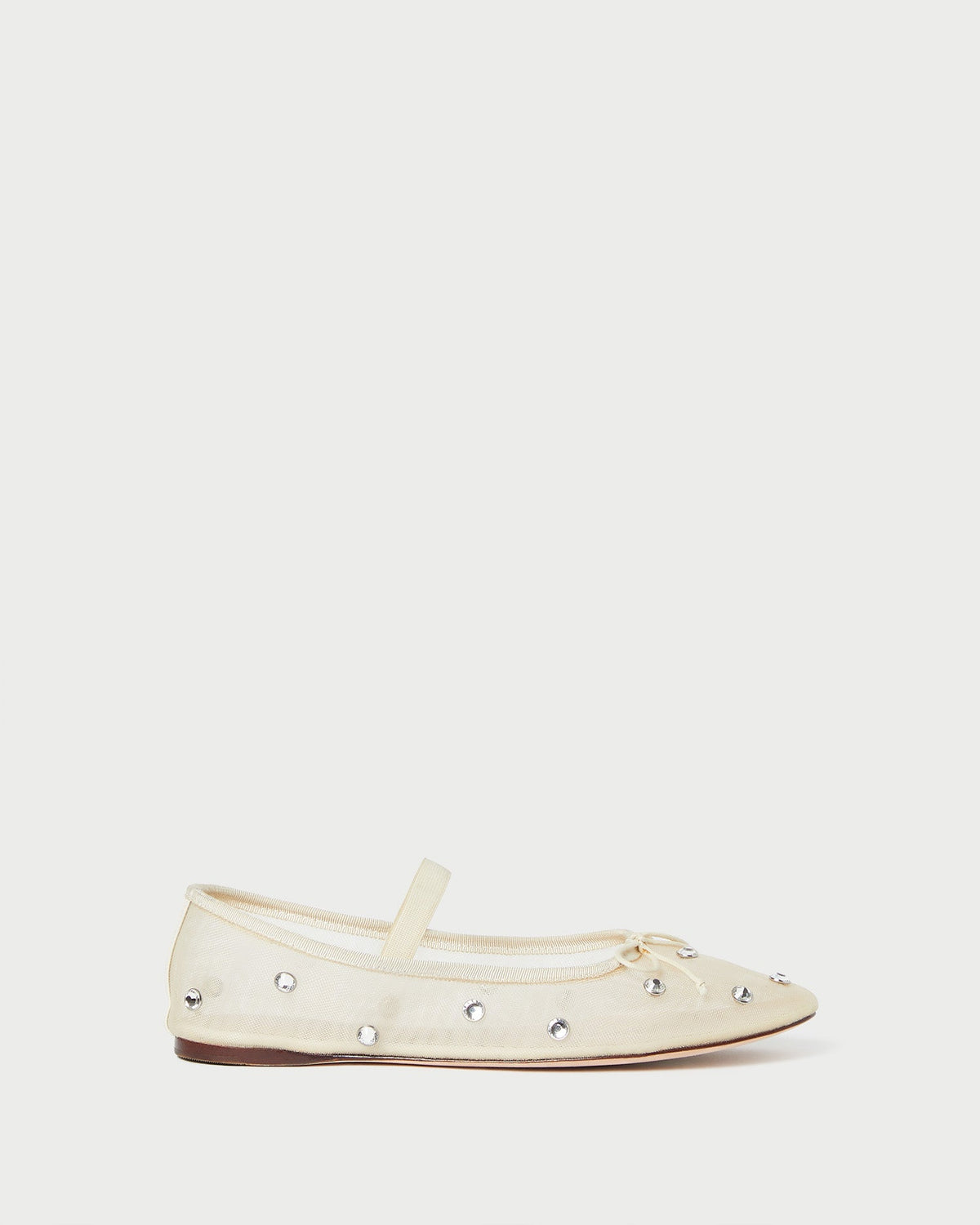 Loeffler Randall Premium | Leonie Cream/Crystal Ballet Flat