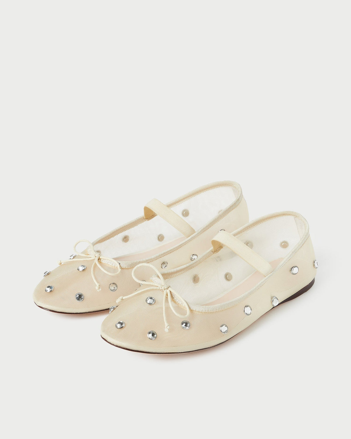 Loeffler Randall Premium | Leonie Cream/Crystal Ballet Flat