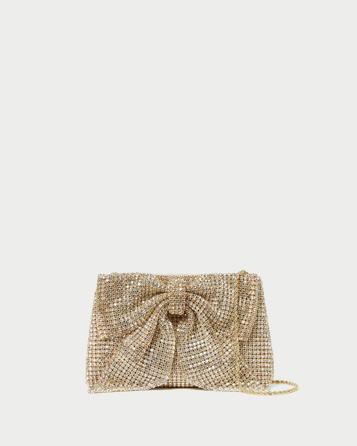 Loeffler Randall Featured | Jolene Gold Diamanté Bow Clutch