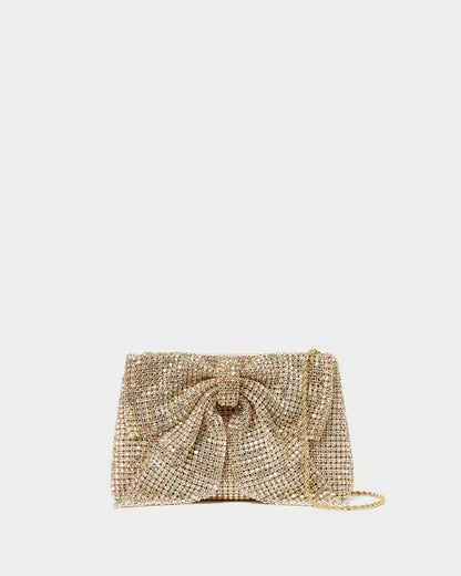 Loeffler Randall Featured | Jolene Gold Diamanté Bow Clutch