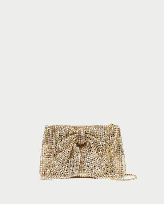 Loeffler Randall Featured | Jolene Gold Diamanté Bow Clutch