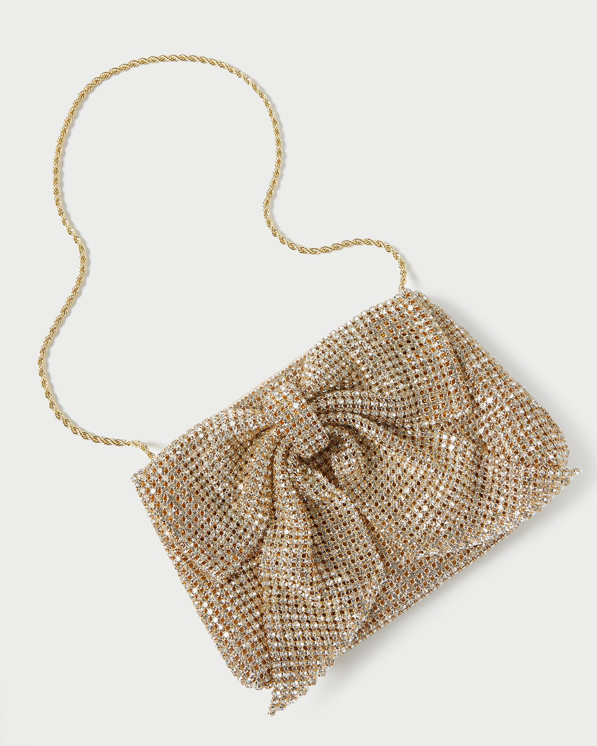 Loeffler Randall Featured | Jolene Gold Diamanté Bow Clutch