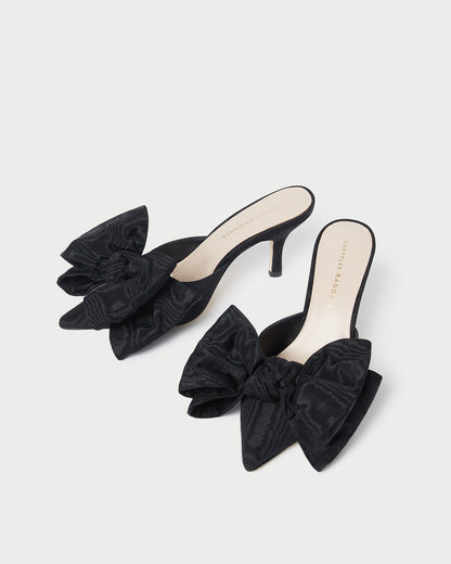 Loeffler Randall Trending | Margot Black Moiré Bow Mule