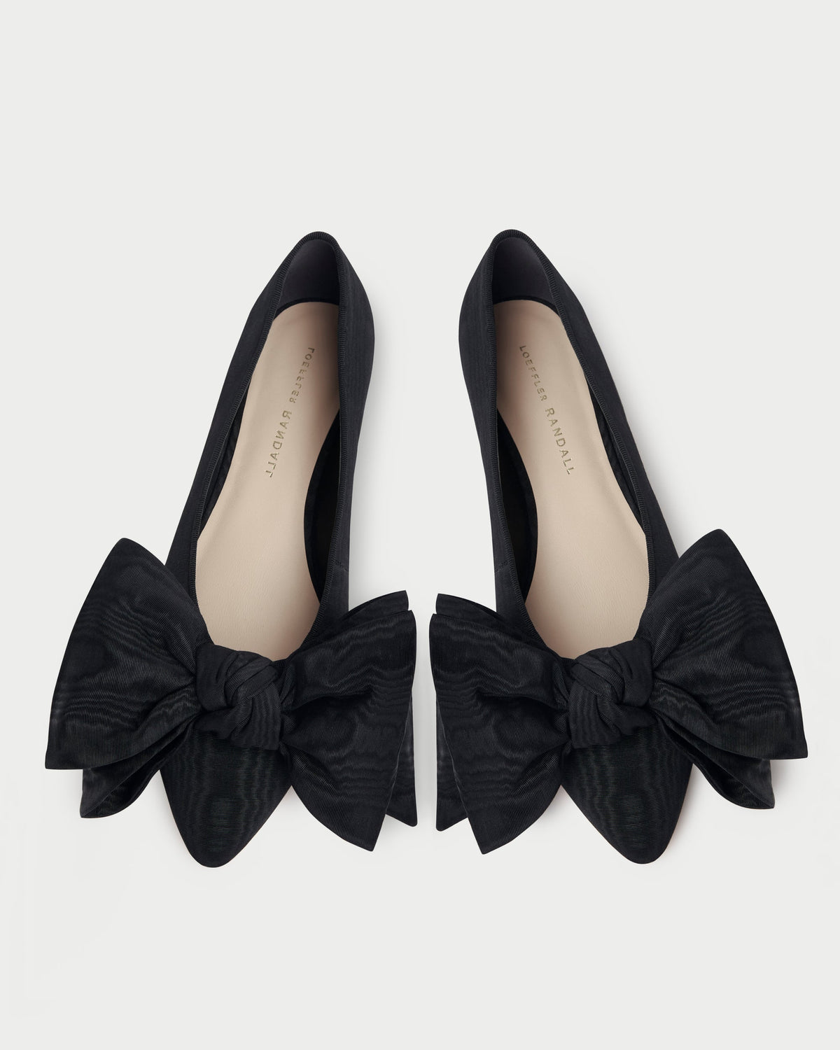 Loeffler Randall Recommended | Noa Black Moiré Bow Flat