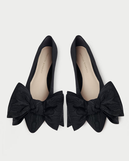 Loeffler Randall Recommended | Noa Black Moiré Bow Flat
