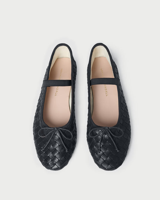 Loeffler Randall Popular | Leonie Black Woven Ballet Flat