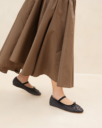 Loeffler Randall Popular | Leonie Black Woven Ballet Flat