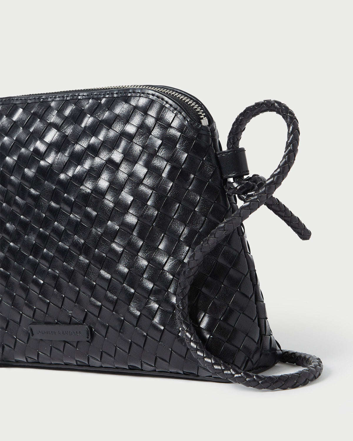 Loeffler Randall Recommended | Mallory Black Woven Leather Crossbody