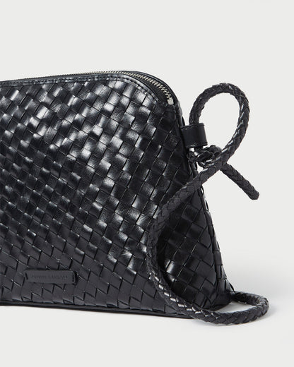 Loeffler Randall Recommended | Mallory Black Woven Leather Crossbody