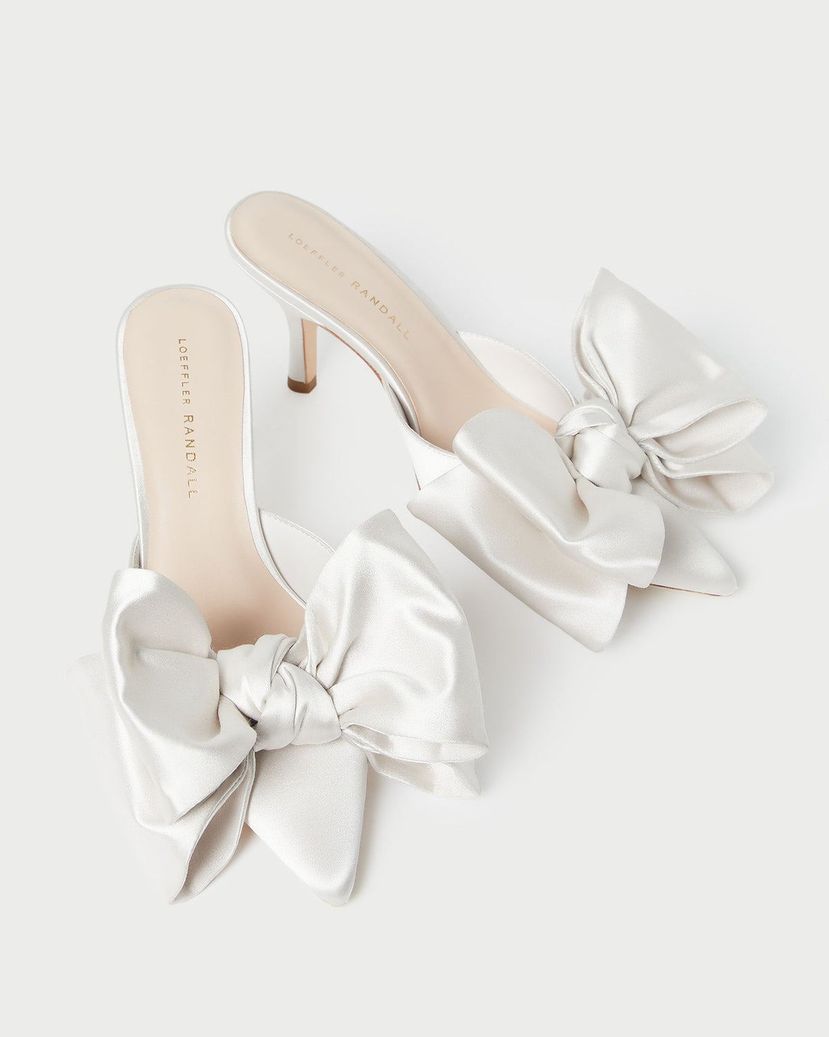Loeffler Randall Premium | Margot Cream Satin Bow Mule