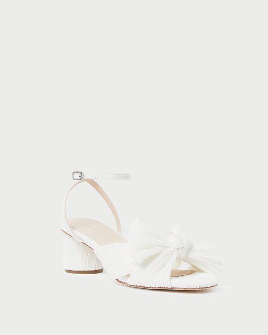 Loeffler Randall Value | Dahlia White Pleated Bow Heel